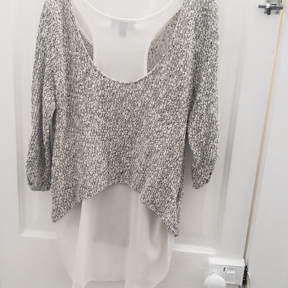 Grey sheer Racerback Top - Picture 2 of 4